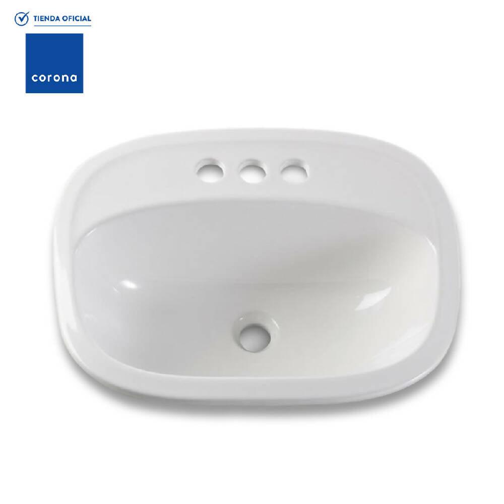 Lavamanos Corona Cascade Sobreponer Blanco - VIRTUAL MUEBLES