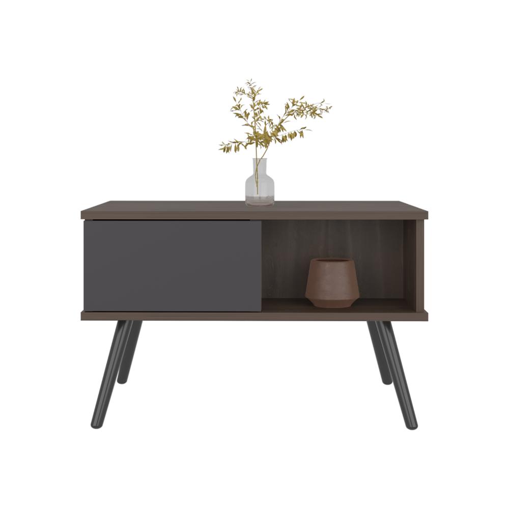 Mesa de Centro Toronto, Milan y Plata Oscuro, con espacio para colocar objetos decorativos