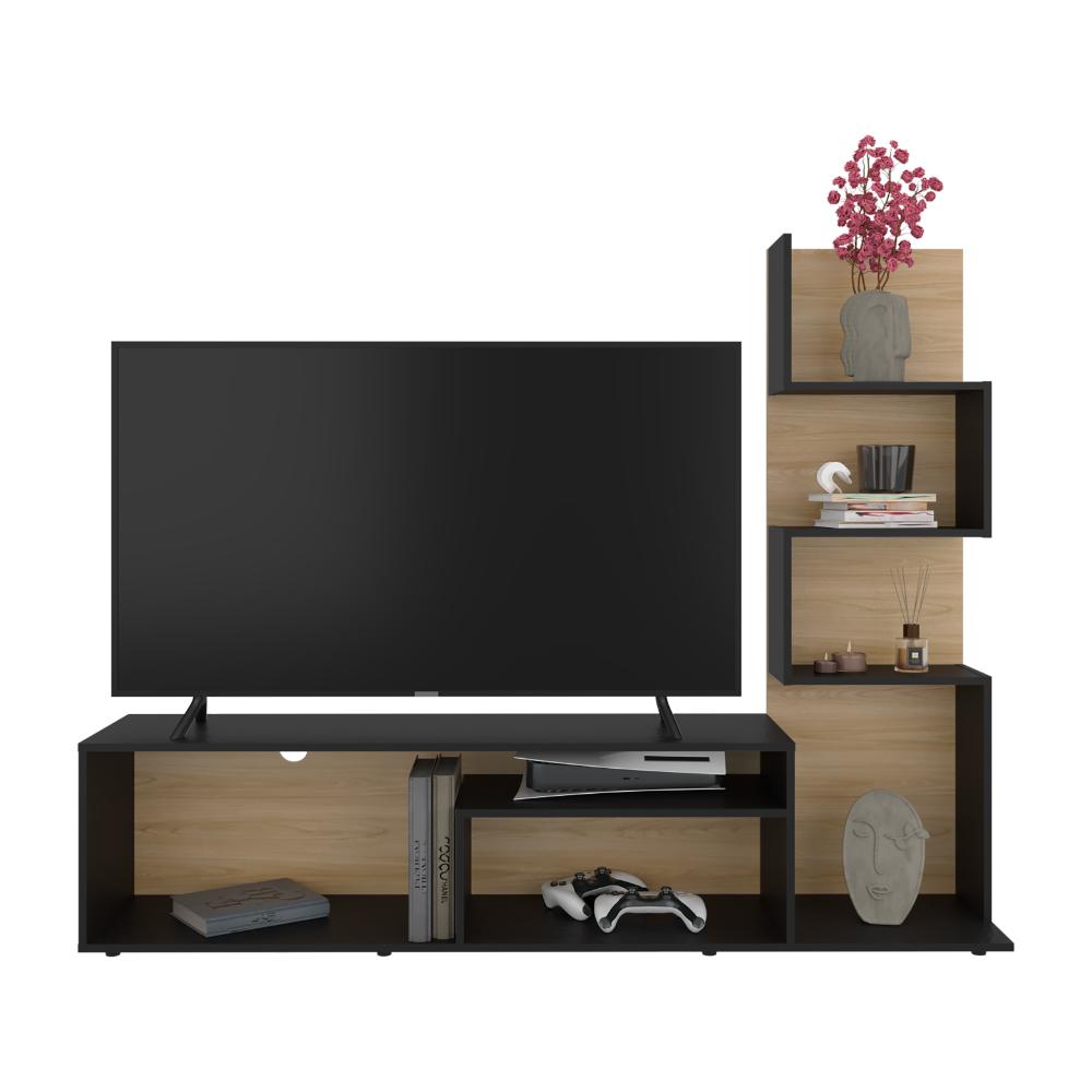 Mesa Para Tv Neri, Fresno Europeo y Wengue, Para Televisor Hasta 55 Pulgadas